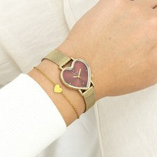 Oozoo Reloj de Pulsera Mujer Oozoo Relojes Análogo Cinta de Metal Oro Gold