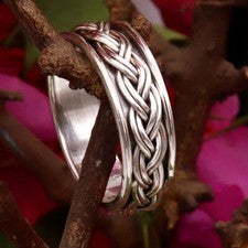 Anillo giratorio de plata 925 sólido hecho a mano anillo de mujer esterlina todas las tallas SR34