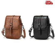 Paquete de PU Bolso para Teléfono Bandolera Pequeño Hombro Vintage Mensajero Cartera Bolso de Mano para Efectivo