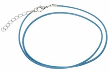 Turquesa - Collar de cinta de algodón con mosquetón de acero inoxidable 45-50cm - A240E