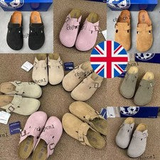 NUEVO Unisex Boston Gamuza Cuero Zueco Mujer Hombre Zapatos Informales Zapatos Niña *