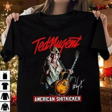 Camiseta Negra Algodón Unisex TED NUGENT Rara S-5XL