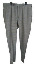 Pantalones Tom James a medida para hombre frente plano gris Glen a cuadros lana suave tweed pantalones