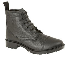 Hombres Cuero Negro Cadete Combate Ejército Trabajo Desfile Grano Botas Zapato Talla 4-12