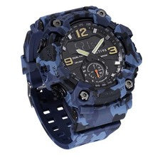 Reloj digital para hombre Activa BlackOps 56 mm azul camuflaje ACW1637-003