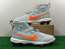 Talla 10 Hombres - Botines de béisbol de plástico Nike Alpha Huarache NXT MCS NRG gris naranja