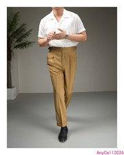 Pantalones de vestir rectos para hombre Nápoles negocios caballero moda pantalones informales