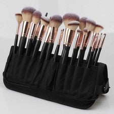 Bolsa de almacenamiento portátil organizadora de brochas de maquillaje plegable de 23 piezas
