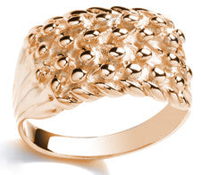 Anillo guardián de 4 filas de oro amarillo sólido de 9 quilates sobre plata talla Y