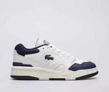Zapatillas deportivas de cuero Lacoste Lineshot blancas/azul marino-TODAS LAS TALLAS-genuinas-precio de venta sugerido p