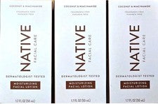 Paquete de 3 lociones faciales hidratantes para el cuidado facial nativas coco y niacinamida 1,7 oz