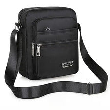 BOLSO BANDOLERA NEGRO MULTI BOLSILLO CREMALLERA HOMBRE SEÑORA BOLSO DE VIAJE COMPACTO 🎒