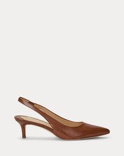 Zapatos de salón Lauren Ralph Lauren Lolah de cuero bruñido | Marrón | Reino Unido Talla 6 | PVP £ 145