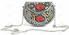 Bolso de mano de moda Meenakari Stone de tamaño pequeño para mujer Bolso sin ...