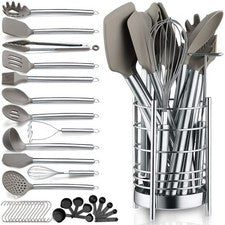 Juego de utensilios de cocina de silicona antiadherentes de 38 piezas juego de herramientas de cocina de acero inoxidabl