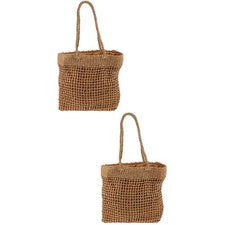 Bolso de mano estilo informal de 2 unidades para mujer de ratán.