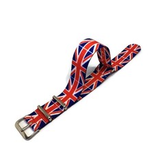 Correa de reloj militar bandera británica, correas de nailon, 18 mm, 20 mm, 22 mm, acero inoxidable