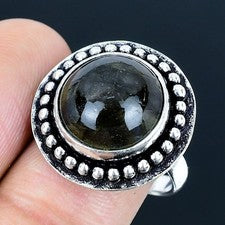 Anillo de joyería de plata esterlina 925 hecho a mano con piedras preciosas...