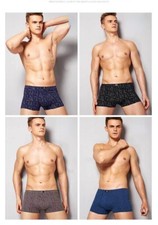 Paquete de 2 calzoncillos boxer de algodón estampados de moda para hombre ropa interior pantalones de ángulo plano
