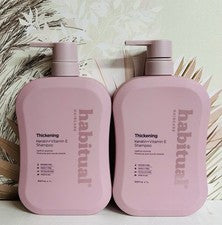 Paquete de 2 champú espesante habitual para el cuidado del cabello ~ queratina y vitamina E 33,8 fl oz
