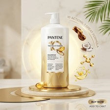 Champú multitarea Pantene 10 en 1 queratina aceite de coco cuidado de daños 38,2 oz