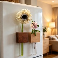 Jarrón magnético 3D imán para refrigerador: ¡decoración floral elegante para tu hogar!