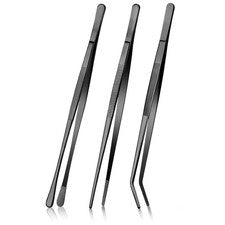Pinzas para barbacoa utensilios para asar a la parrilla resistentes al calor acero inoxidable 430