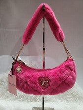 Juicy Couture Rosa Caliente Flash Let’s Get Acogedor Bolso de Hombro Cartera Nuevo