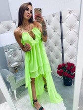 Mujer Vestido de Gasa Damas Fashion4you - Espalda Larga Baja, Sexy M/L/XL