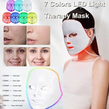 Máscara facial con luz LED de 7 colores fototerapia rejuvenecimiento facial cuidado de la piel EE. UU.