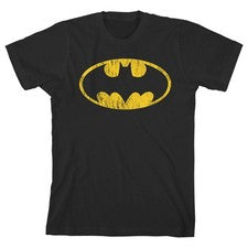 Camiseta Batman Grunge Estilo Bat Signal Logo Negra Gráfica Nueva