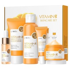 Juego de cuidado de la piel con vitamina C para adolescentes 5 en 1 hidratación cuidado facial regalo S