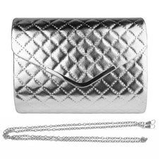 Mujeres Informal Plateado Imitación Cuero Bandolera Moda Bolso de Mano para iPhone 16 Pro