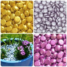 Guijarros de vidrio decorativos metálicos 17-20 mm para eventos y manualidades - varios colores