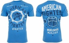 AMERICAN FIGHTER Carolina del Norte Azul Atlético Hombres Camiseta Cuello Redondo L-3XL NUEVO CON ETIQUETAS