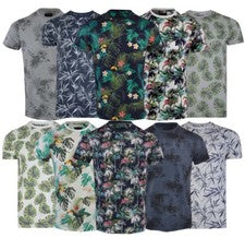 Moda hawaiana para hombres camiseta floral manga corta casual algodón verano s-XXL