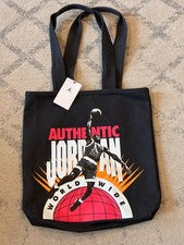 NUEVO CON ETIQUETAS Nike Auténtico Michael Jordan Marca Todo el Mundo Bolso de Lona Cartera Off Noir NUEVO