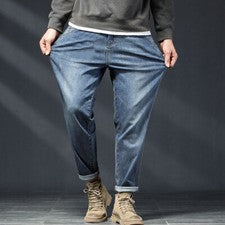 Pantalones de mezclilla rectos transpirables informales de verano para hombre pantalones de mezclilla sueltos pantalones