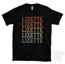 CAMISETA LIZETTE ESTILO RETRO REPETIDO Hombre y Mujer Novedad Genial Nombre Regalo