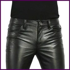 Choice Pantalones de Cuero PU Para Hombre Moda Estilo Rock Club Nocturno Pantalones de Baile Para Hombre.