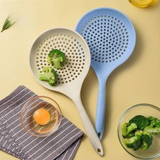 Cuchara ranurada de silicona con orificios de drenaje uniformes para pasta albóndigas
