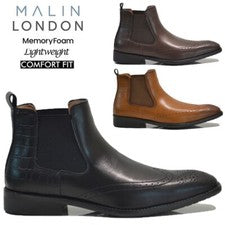 ZAPATOS DE TRABAJO AL TOBILLO CHELSEA INFORMALES INTELIGENTES BROGUE ESPUMA VISCOELÁSTICA PARA HOMBRES TALLA BOTAS