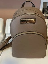 Mochila Bolso de Cuero de Diseñador Beige Tostado Bolsillo Cremalleras Andrew MARC NUEVA YORK NUEVO