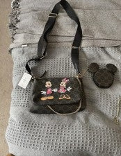 Bolso Bandolera Primark Disney Mickey & Minnie 3 en 1 Negro y Oro Rosa Raro