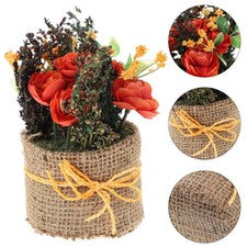 Bonsai de flores simuladas para sala de estar decoración del hogar decoración del hogar (naranja) 1 pieza
