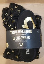 Pantalones y pantuflas True Religion de vellón para hombre con logotipo grande, nuevos con etiquetas