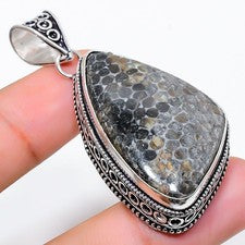 Colgante de joyería de plata esterlina 925 hecho a mano con piedras...