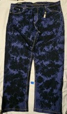 Nuevos Pantalones de mezclilla Makobi para hombre azules tie dye 58/34 grandes altos nuevos con etiquetas #M2788 ¡De mod