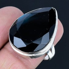 Anillo de joyería de plata esterlina 925 hecho a mano con piedras preciosas d...