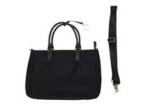Bolso para mujer LO & SONS Brookline exterior negro dorado herrajes interior lavanda